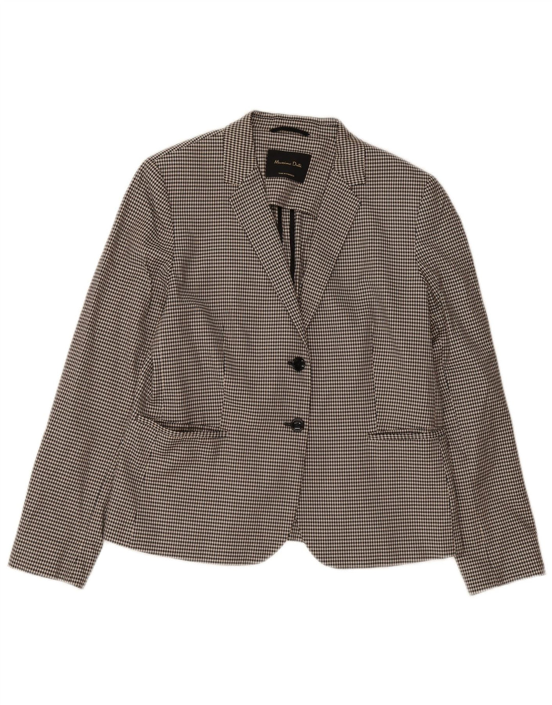 Massimo Dutti Chaqueta Blazer De 2 Botones Mujer EU 44 XL Pata De Gallo Negra