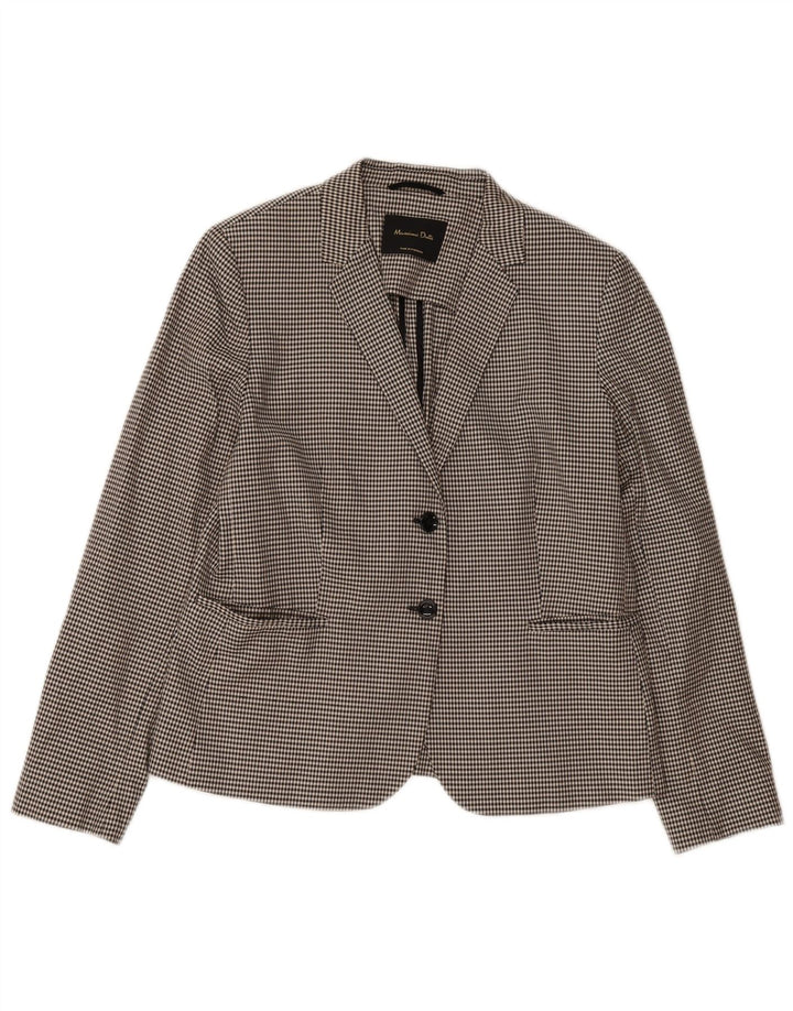 Massimo Dutti Chaqueta Blazer De 2 Botones Mujer EU 44 XL Pata De Gallo Negra