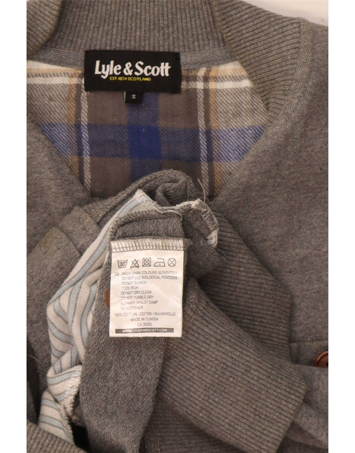 Lyle & Scott Cárdigan para hombre pequeño de algodón gris