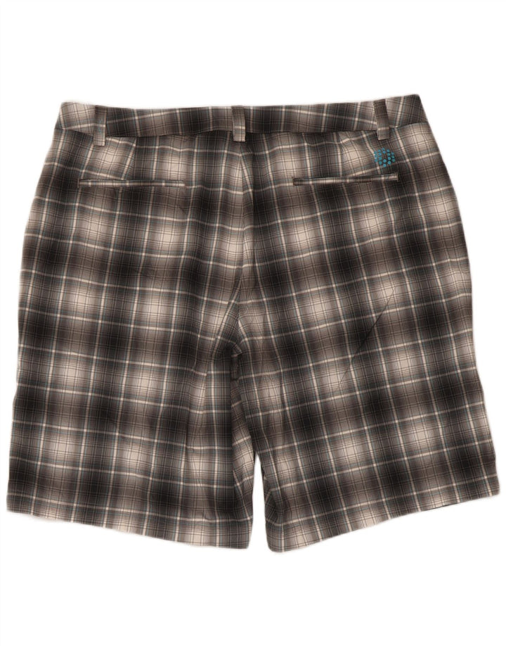 Puma Pantalones cortos chinos para hombre W40 XL Poliéster a cuadros grises