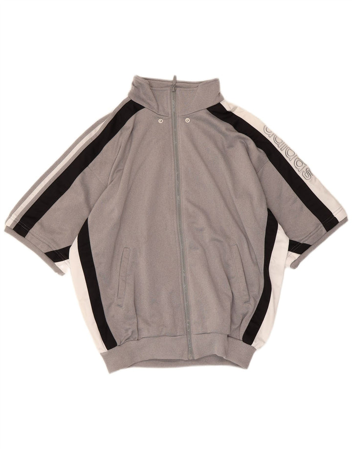Adidas - Chaqueta de chándal gráfica para hombre, talla 38/40, color gris medio