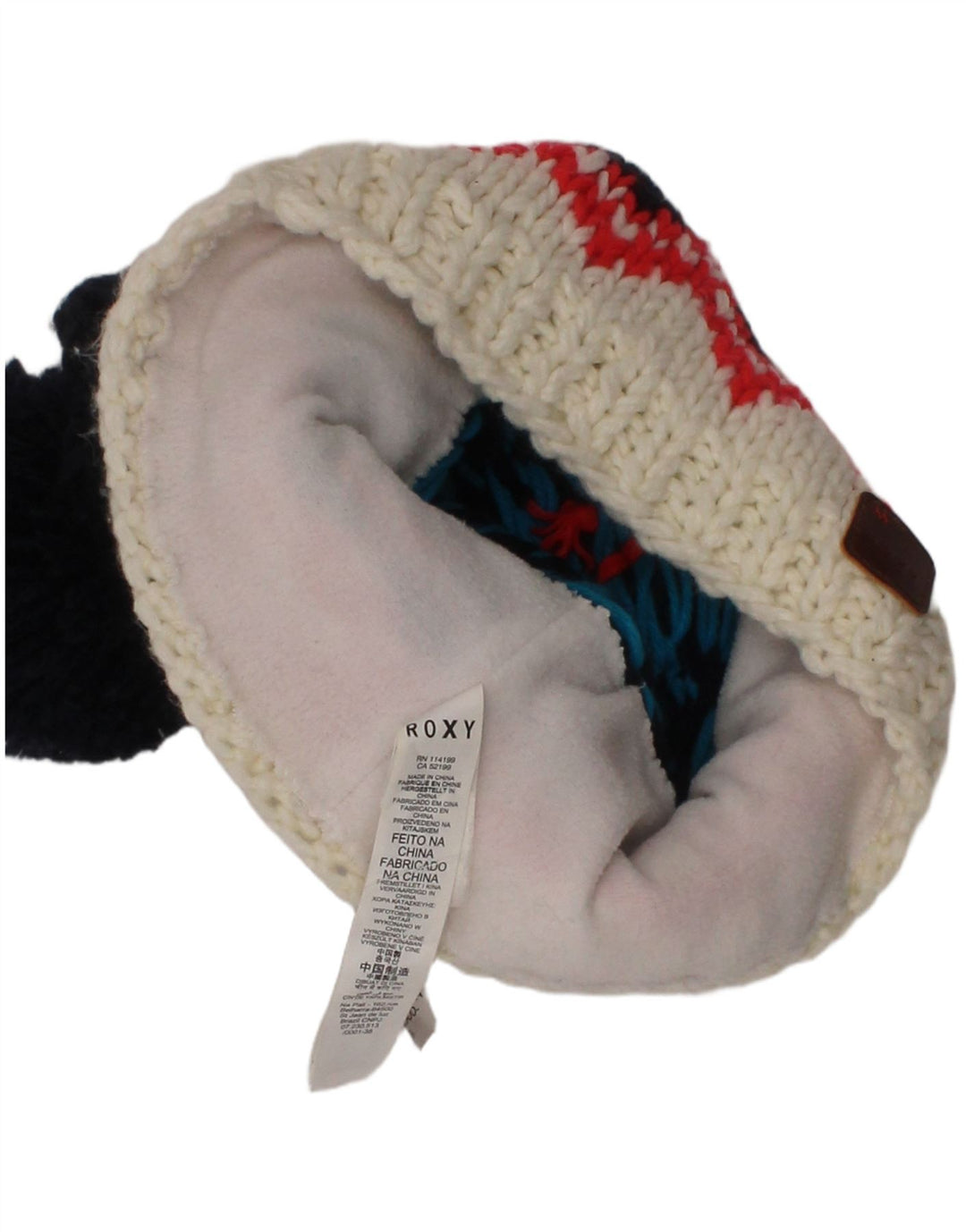 Roxy Gorro de punto para mujer Talla única Azul marino Fair Isle Poliéster Invierno