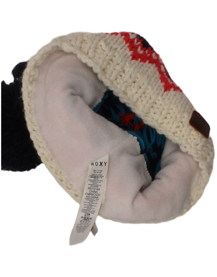 Roxy Gorro de punto para mujer Talla única Azul marino Fair Isle Poliéster Invierno