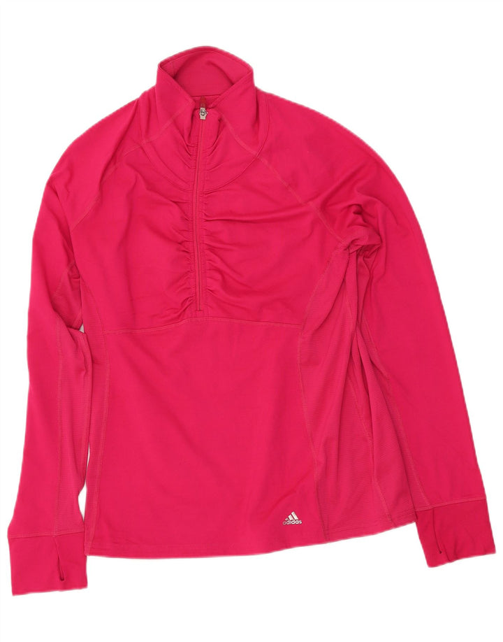 ADIDAS Mujer Climalite Jersey Chándal Top UK 16/18 Grande Rosa