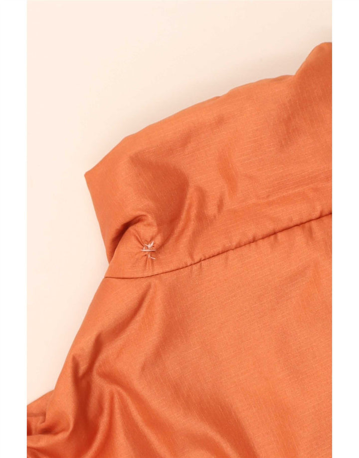 Vintage hombres suelta ajuste chaqueta acolchada Reino Unido 40 grande naranja poliamida