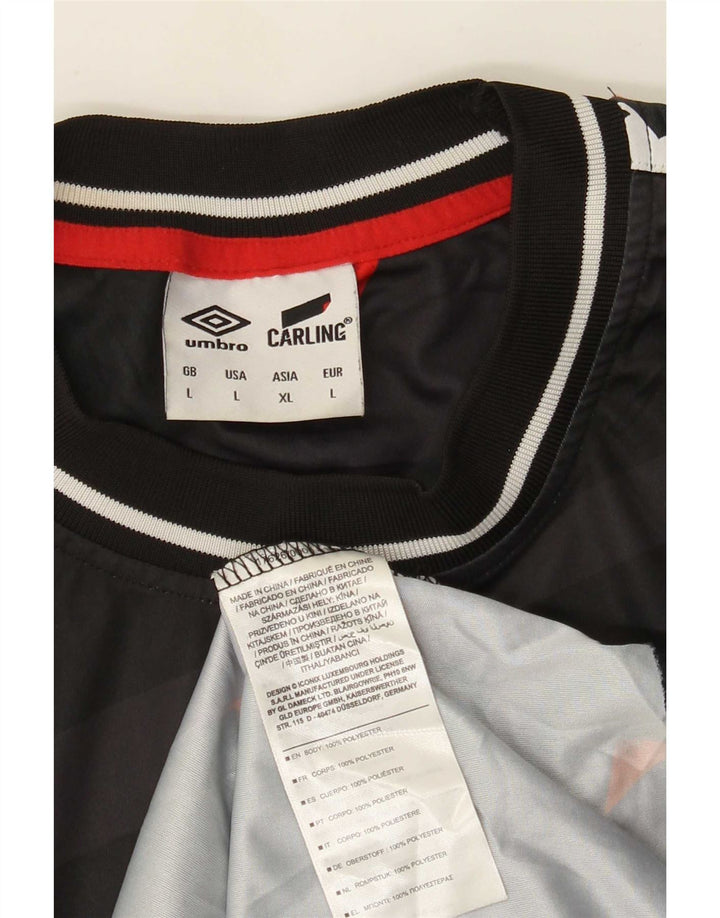 Umbro - Camiseta gráfica para hombre, talla grande, poliéster geométrico negro
