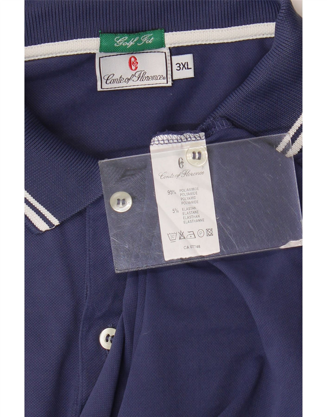 CONTE OF FLORENCE Polo Hombre 3XL Azul Marino Poliamida