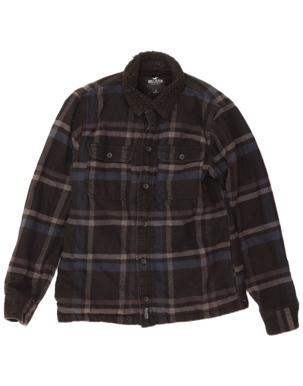 Hollister Chaqueta Sherpa para hombre Reino Unido 36 Small Black Check Cotton