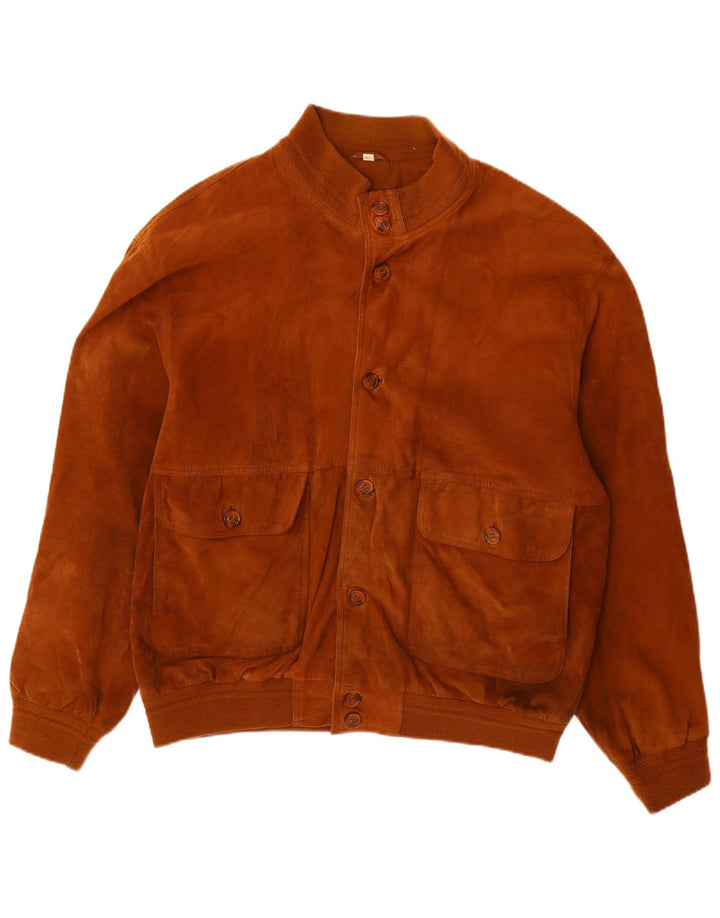 Chaqueta de ante vintage para hombre IT 58 4XL cuero marrón