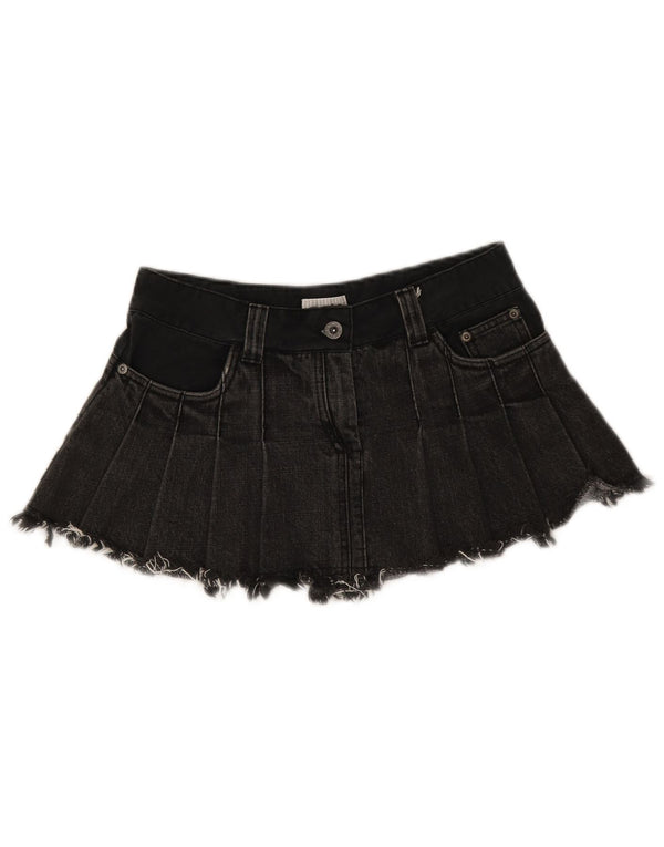 Topshop Minifalda vaquera de cintura baja para mujer UK 8 Small W28 Algodón negro