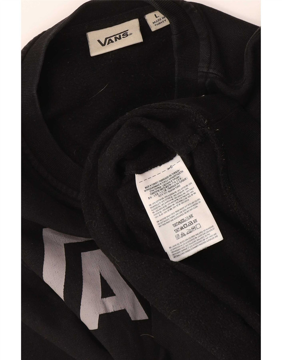 Vans Boys Graphic Sudadera Jumper 12-13 años Grande Negro Algodón