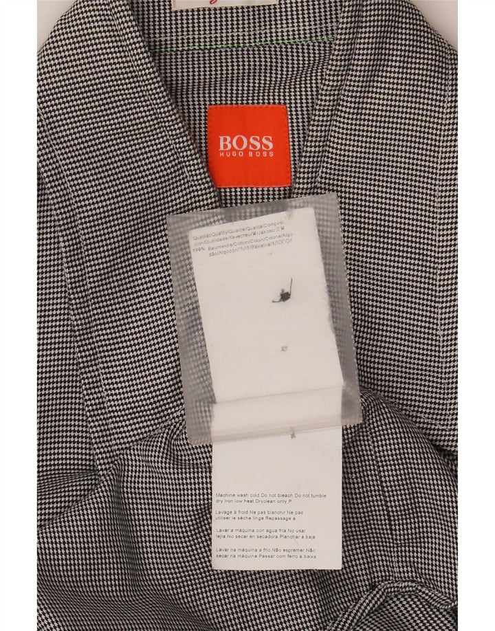 Camisa Hugo Boss Hombre Small Gris Algodón A Rayas