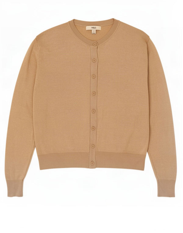 Marks & Spencer Suéter tipo cárdigan para mujer UK 8 Small Viscosa beige