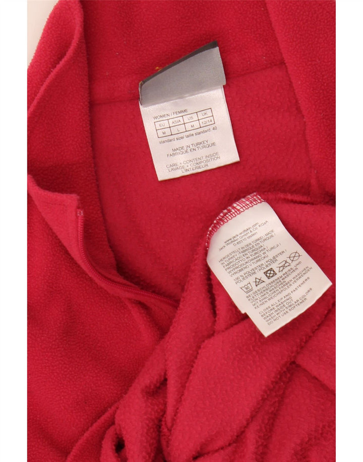 Jack Wolfskin Jersey de forro polar con cuello y cremallera para mujer UK 12/14 Poliéster rosa medio