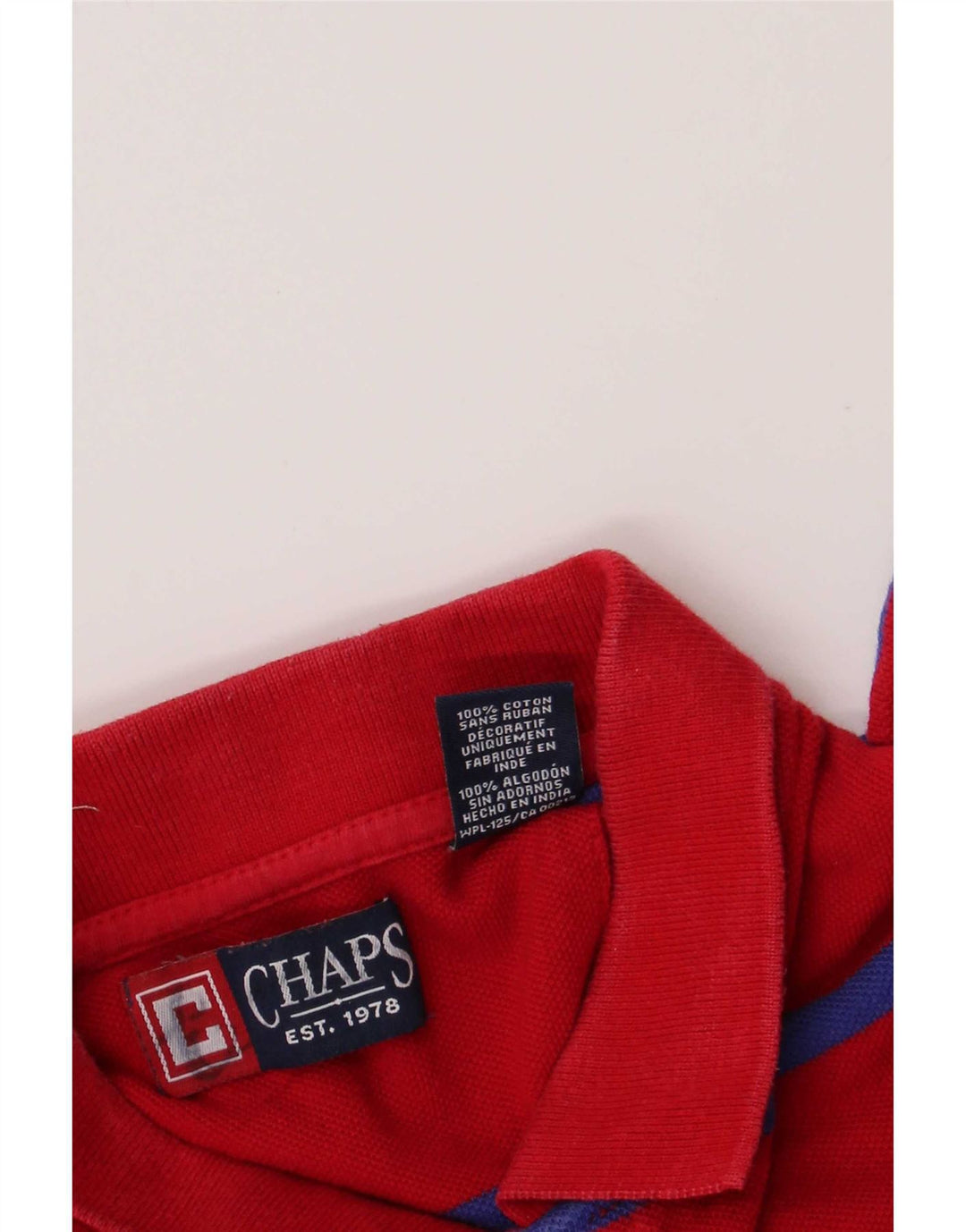 Chaps Polo para hombre de algodón a rayas rojo medio