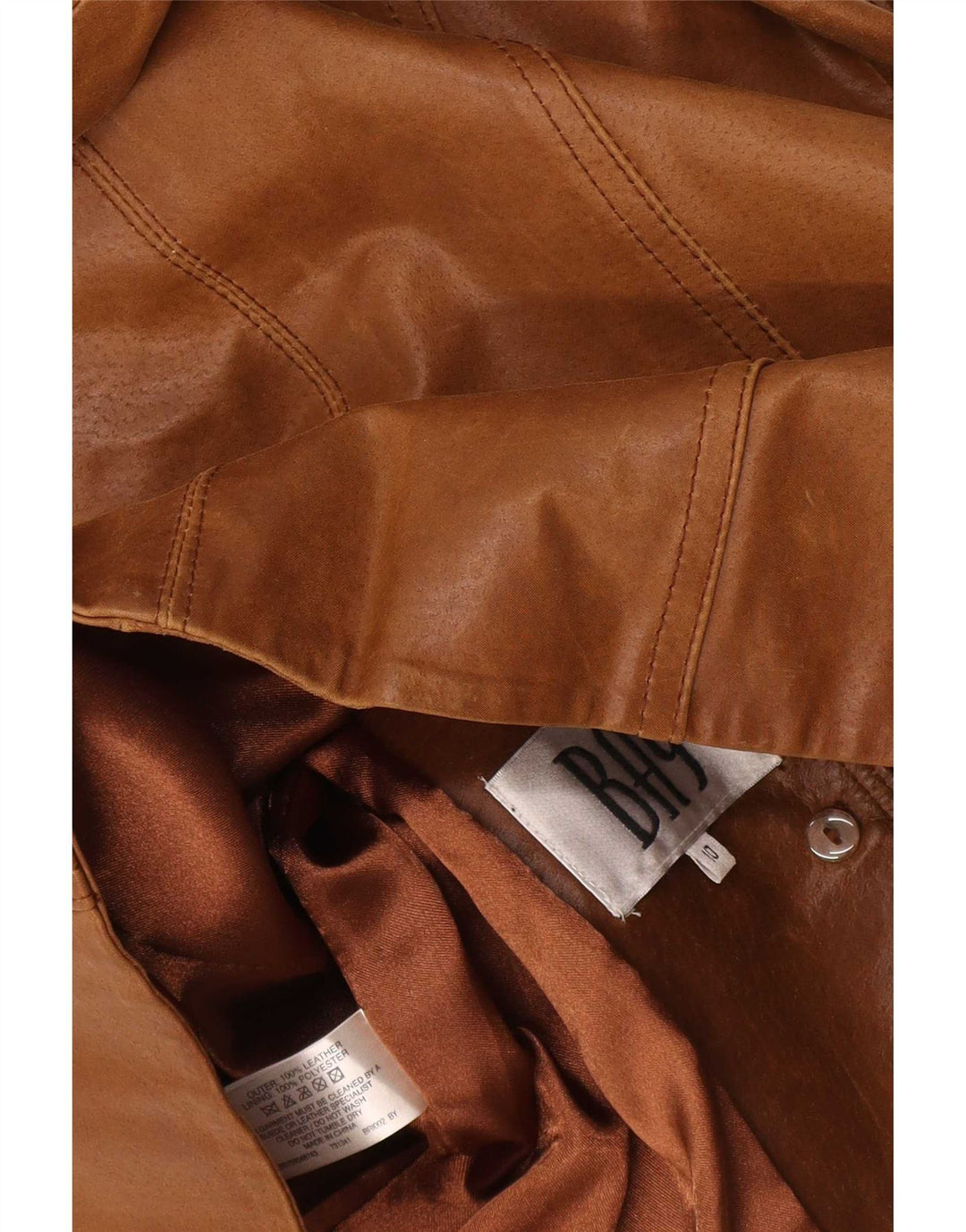 Bay Chaqueta Blazer de Cuero con 3 Botones para Mujer UK 10 Small Brown