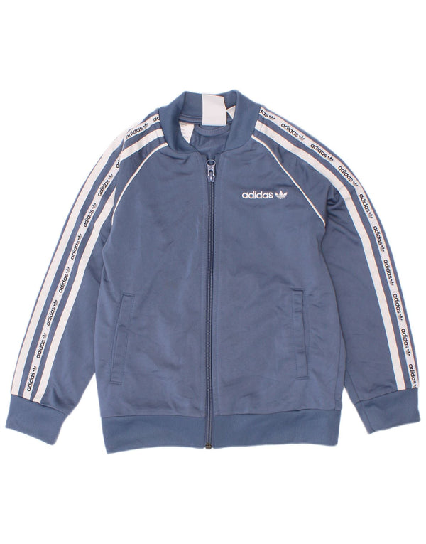 Adidas - Chaqueta de chándal gráfica para niños, 5-6 años, color azul