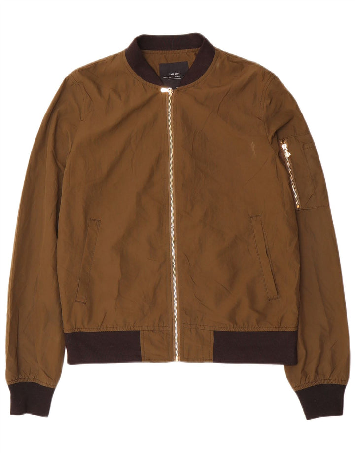 Zara Mujer Chaqueta Bomber Extragrande UK 6 XS Marrón