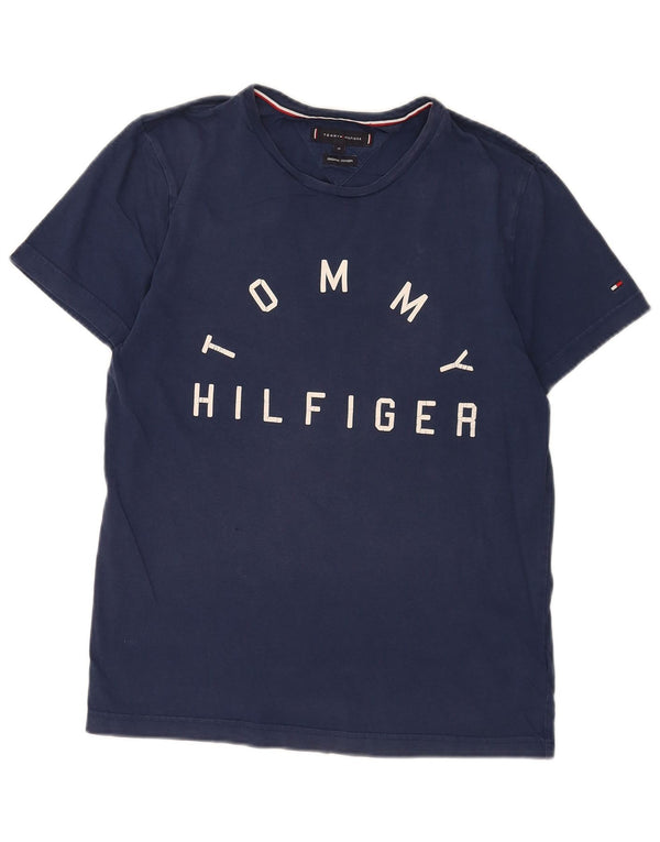 Tommy Hilfiger Camiseta gráfica para hombre Top Medium Azul marino Algodón