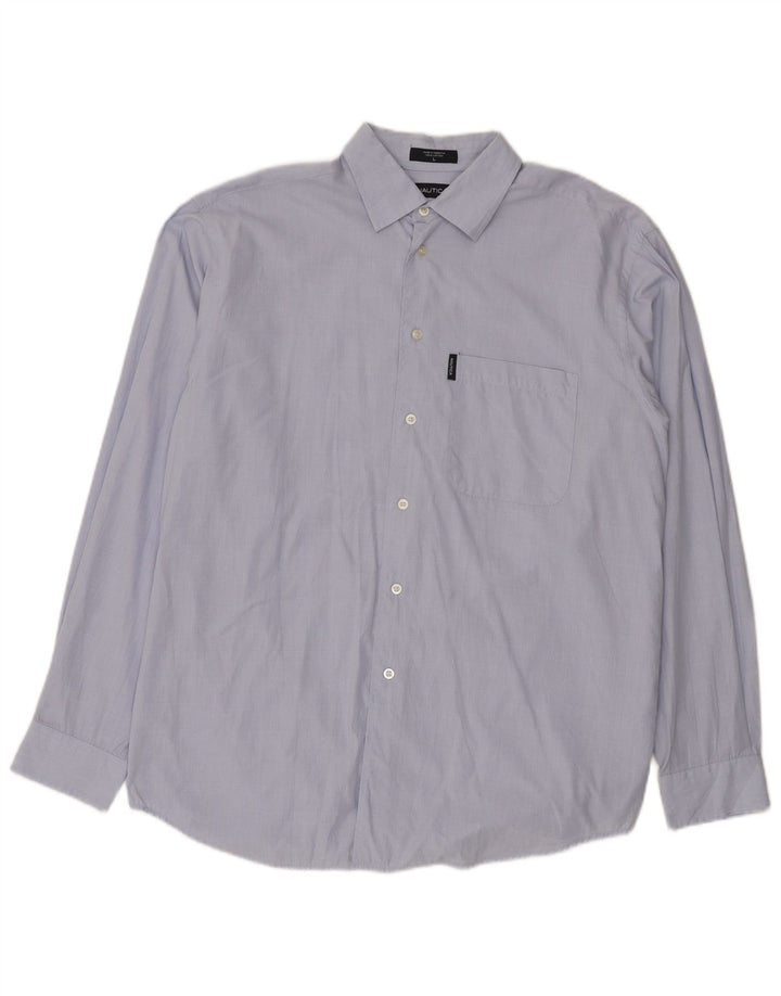 Camisa Nautica Hombre Grande Azul Cuadros Algodón