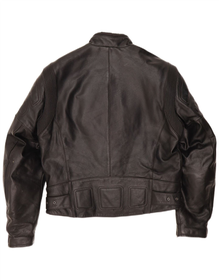 REVENGER Chaqueta de cuero Moto Racer para hombre IT 56 3XL Cuero negro