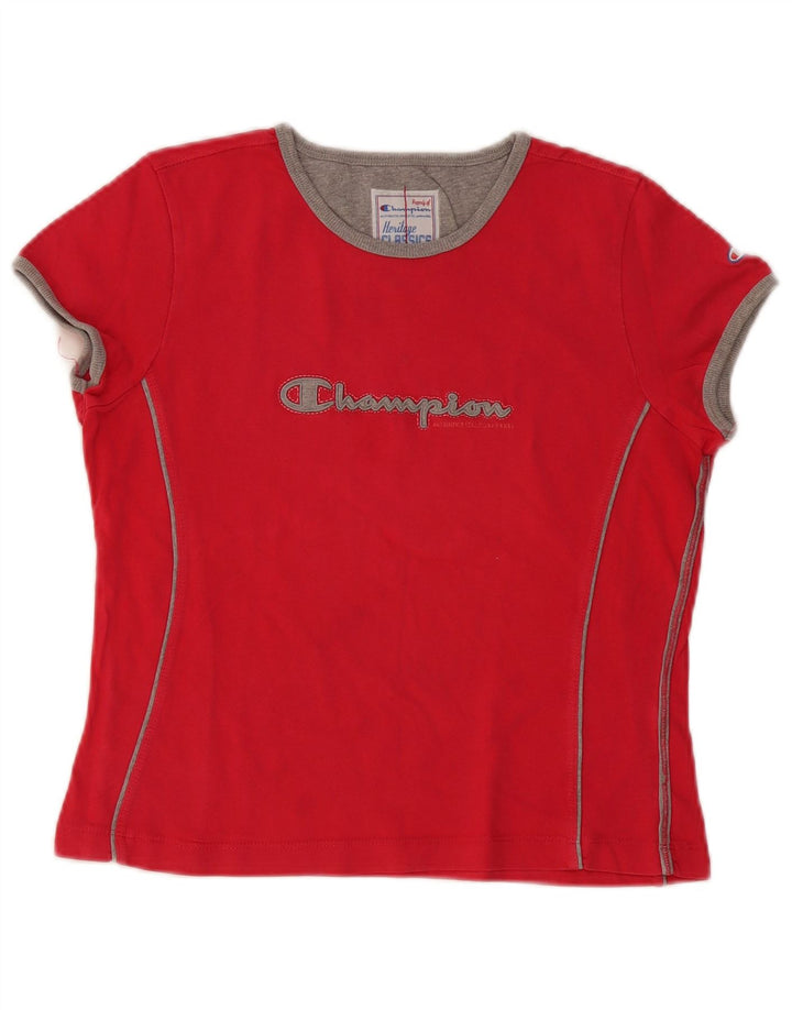 Champion Heritage Classics - Camiseta gráfica para mujer, talla 40, talla M, color rojo