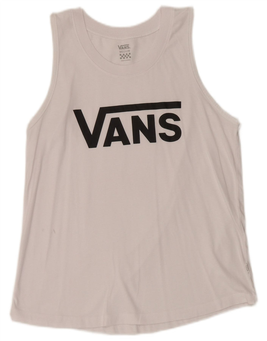 VANS Camiseta sin mangas estampada para mujer UK 40 Medium White