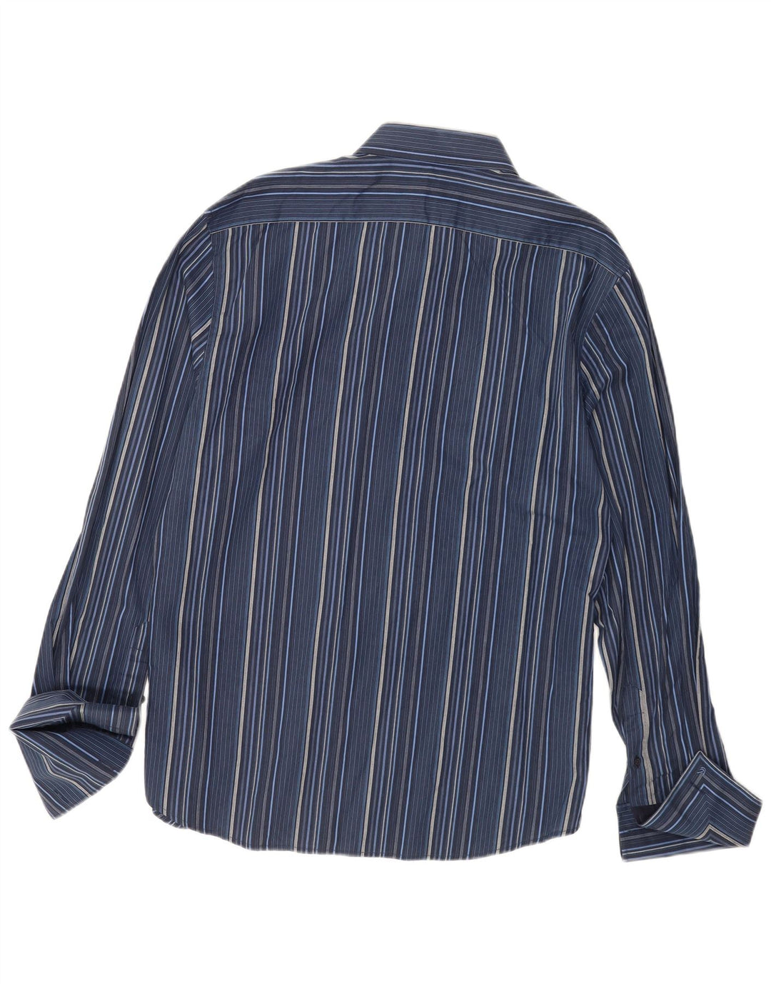 French Connection Camisa formal para hombre 2XL Algodón a rayas azul marino