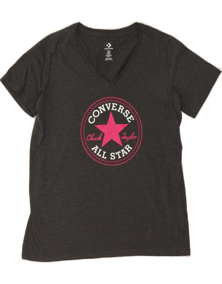 CONVERSE Womens Graphic T-Shirt Top UK 10 Small Grey Cotton Vintage Converse and Second-Hand Converse from Messina Hembry 