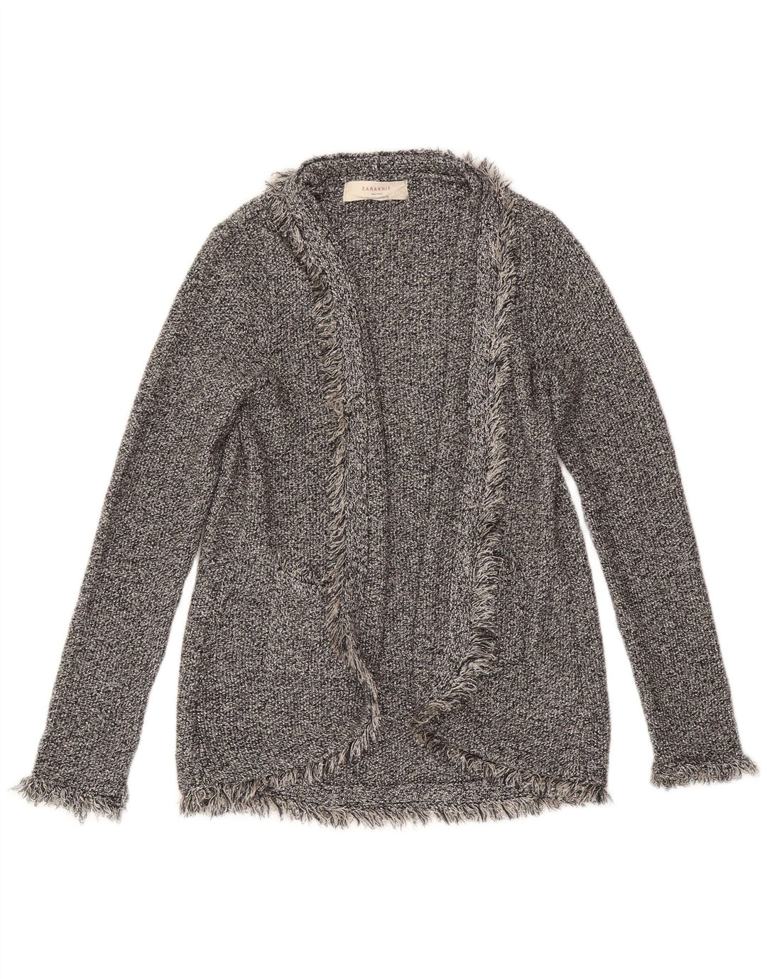 ZARA Suéter tipo cárdigan abierto para mujer UK 40 Viscosa moteada gris medio