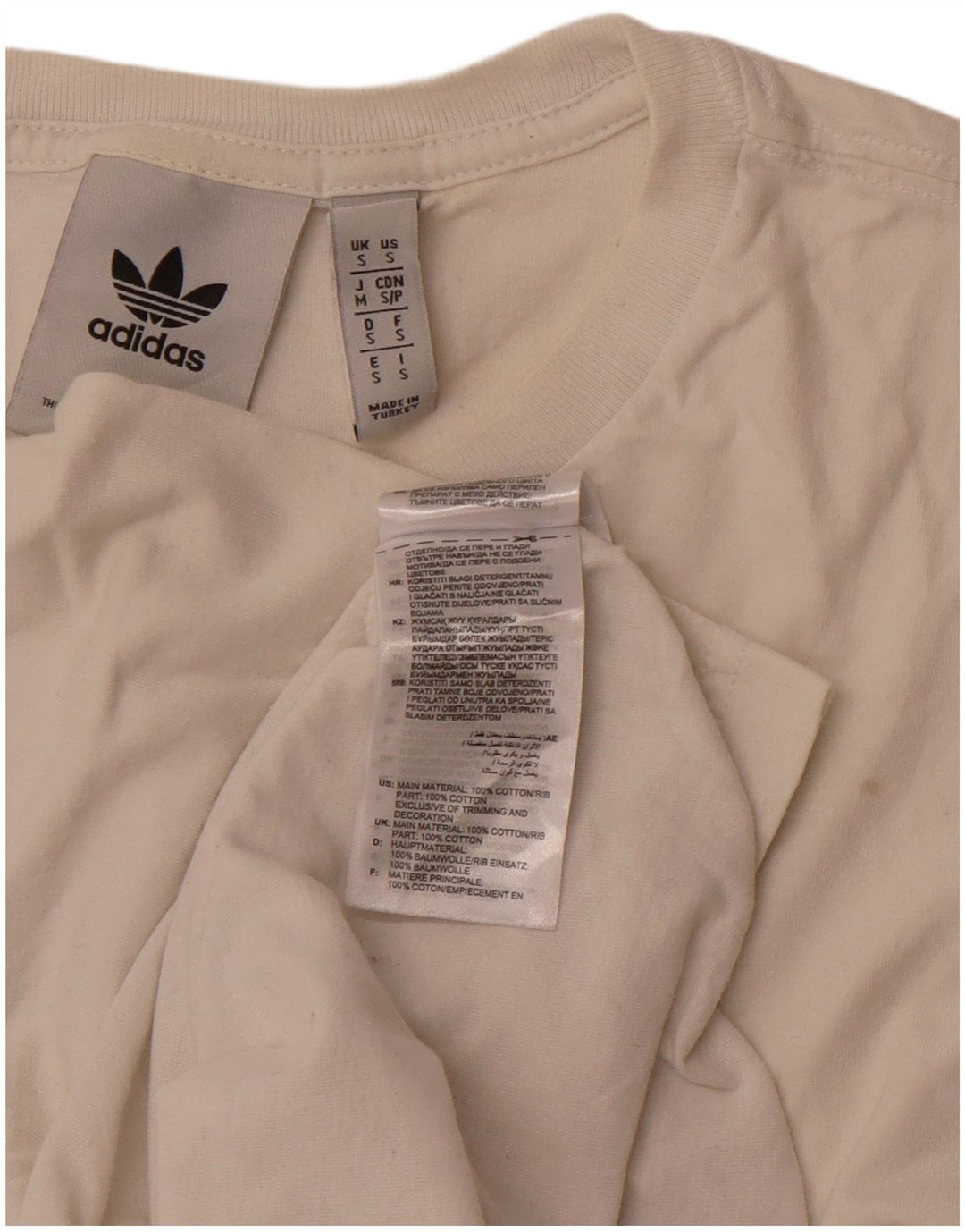 ADIDAS Camiseta para hombre Top Small Off White Cotton