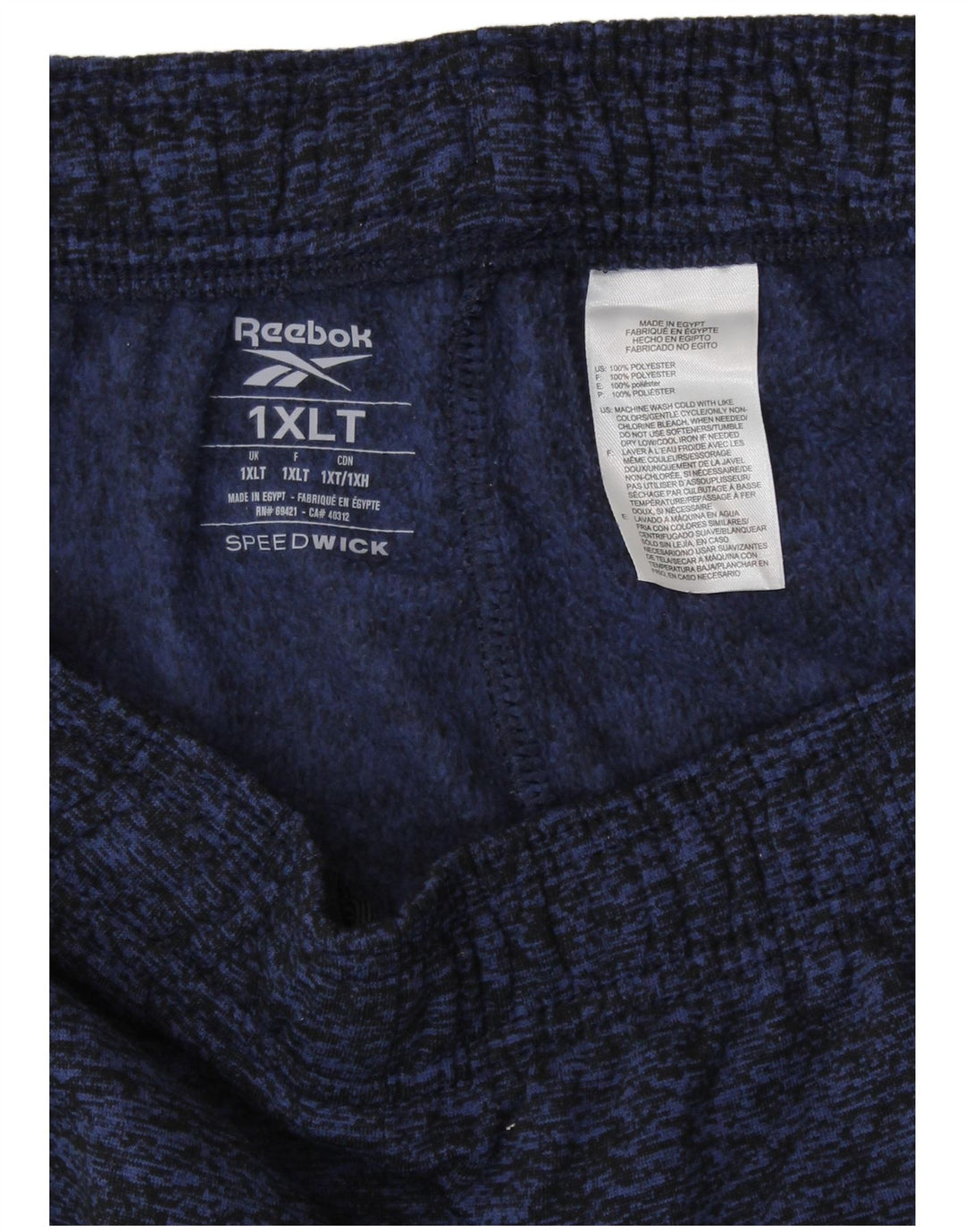 REEBOK Pantalones de chándal para mujer ES 40 XL Poliéster moteado azul marino