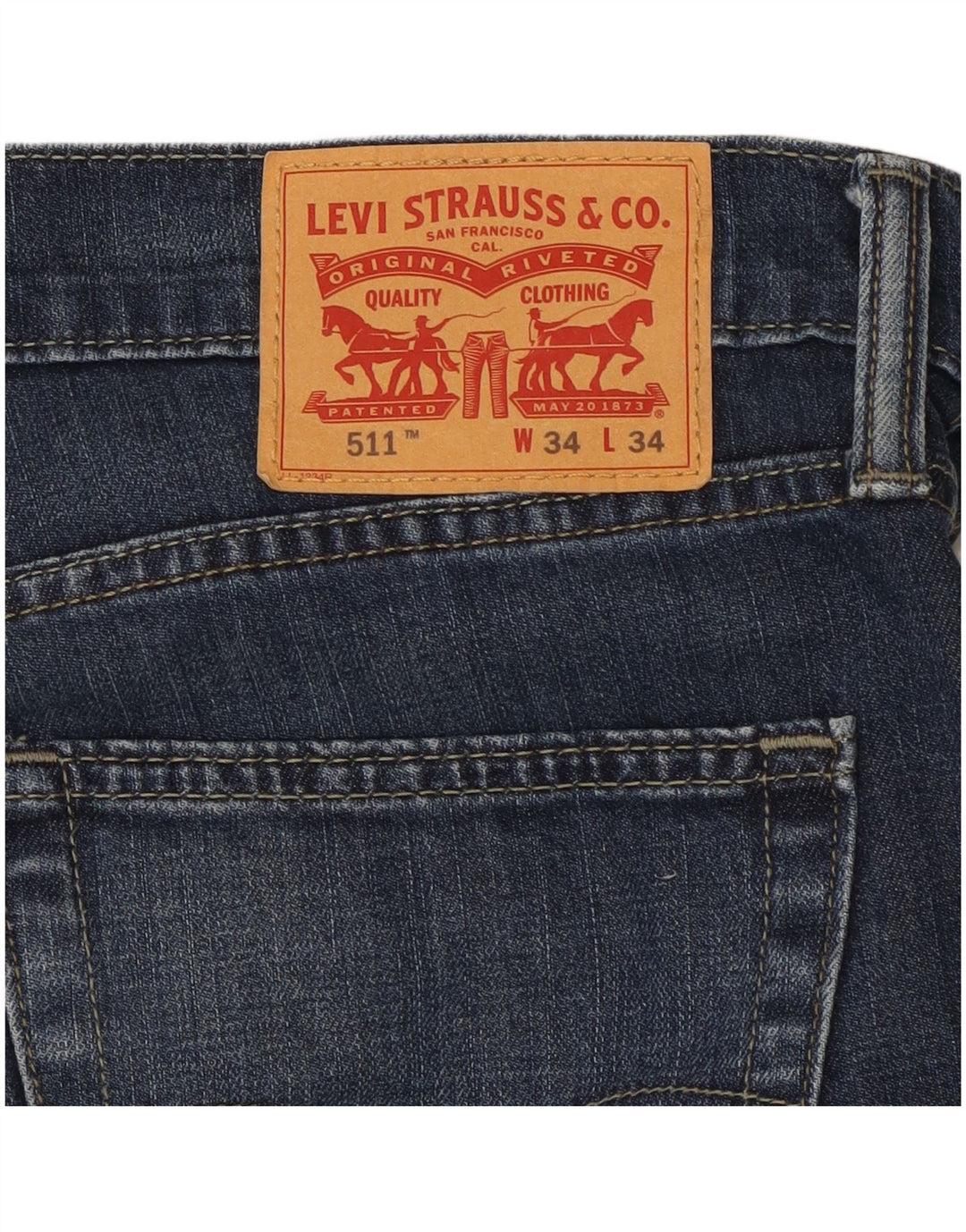 LEVI'S Mens 511 Slim Jeans W34 L28 Algodón Azul