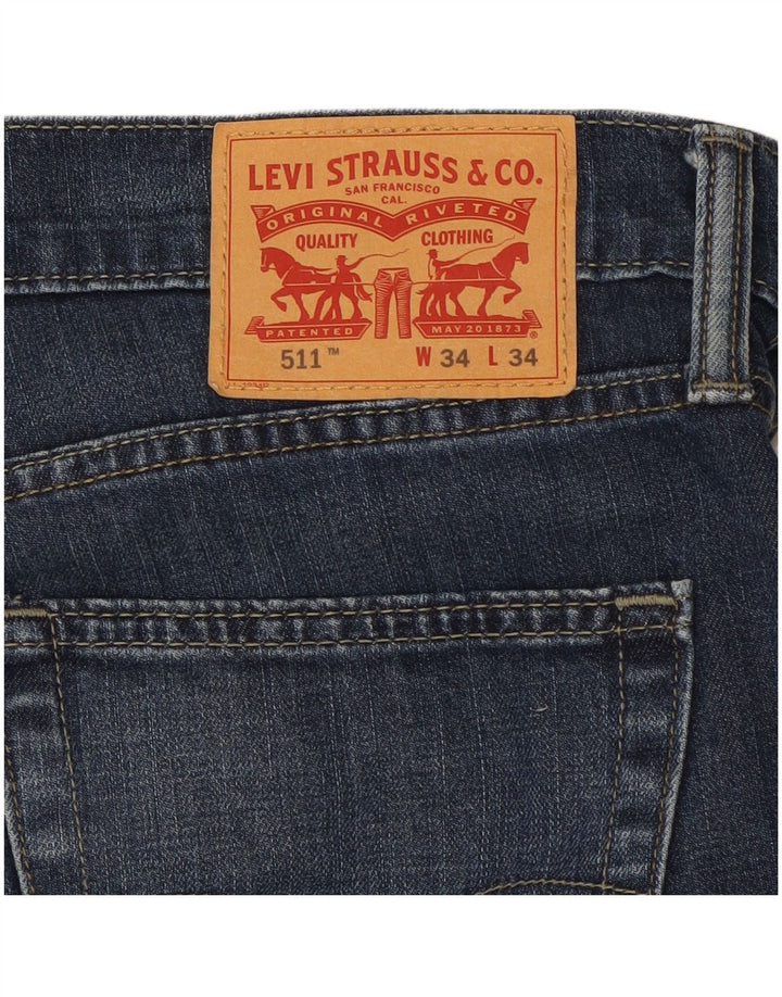 LEVI'S Mens 511 Slim Jeans W34 L28 Algodón Azul