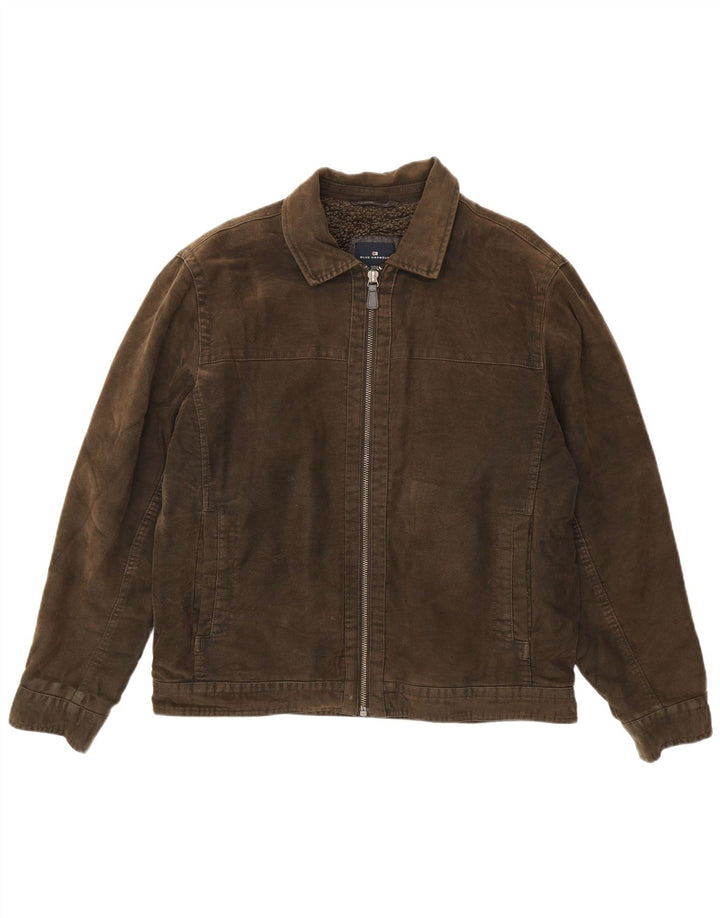 Marks & Spencer Chaqueta Bomber para Hombre UK 40 Grande Algodón Marrón