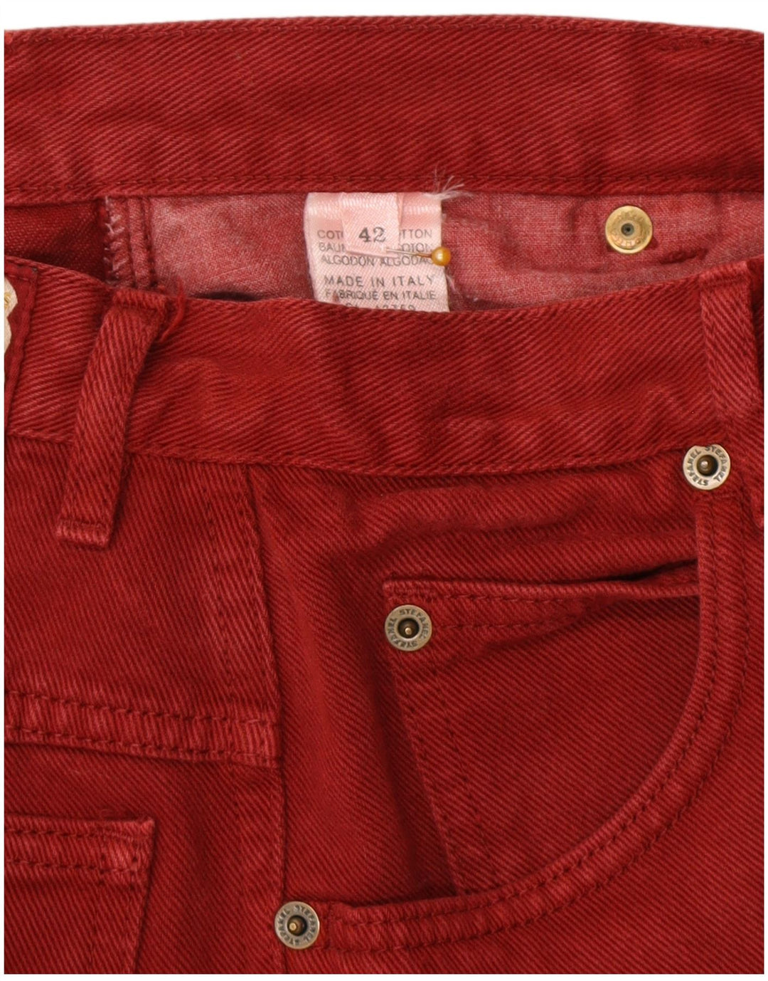 Stefanel Jeans cónicos para mujer IT 42 Medium W26 L30 Borgoña