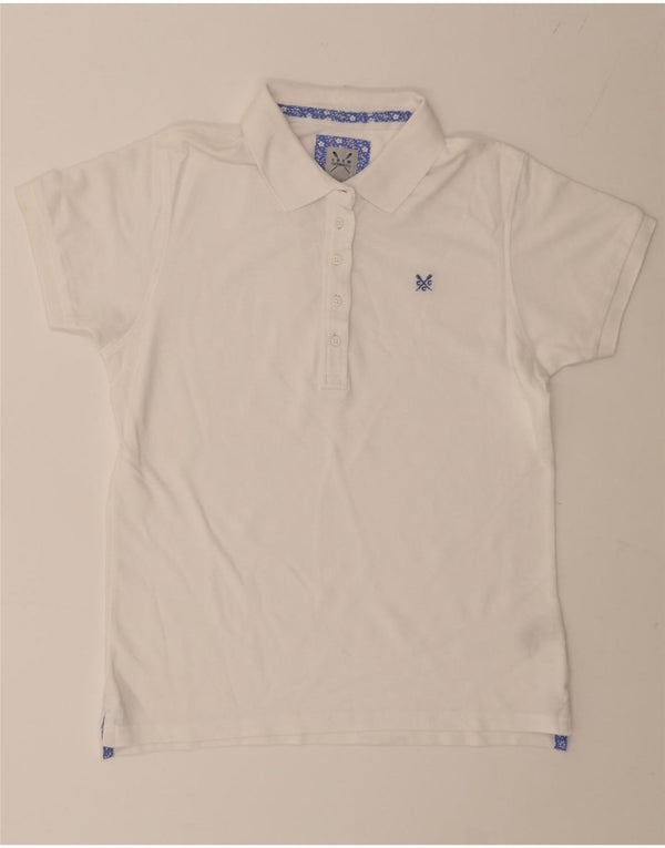 Crew Clothing Polo para mujer UK 40 Algodón blanco mediano
