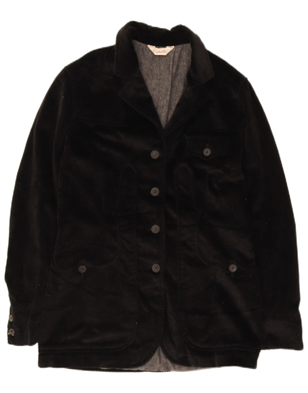 Capalbio Chaqueta Blazer de Terciopelo con 4 Botones para Mujer IT 44 Algodón Negro Mediano