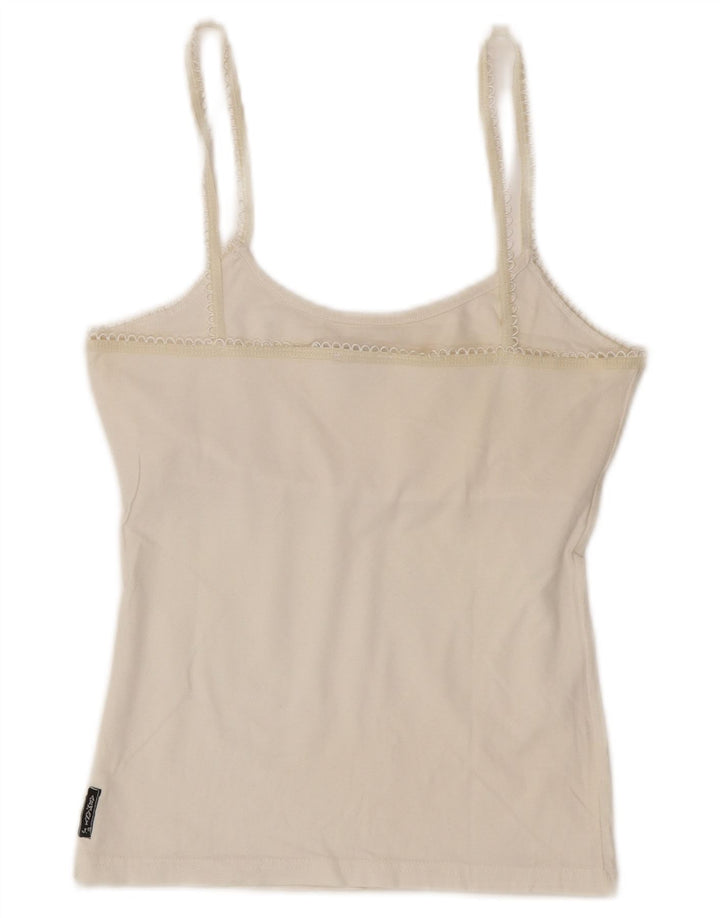 Armani Jeans Top corto con estampado gráfico para mujer UK 8 Small White