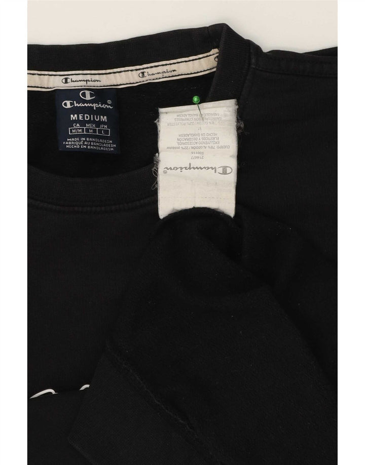 Champion Sudadera Con Estampado Gráfico Jumper De Algodón Negro Mediano