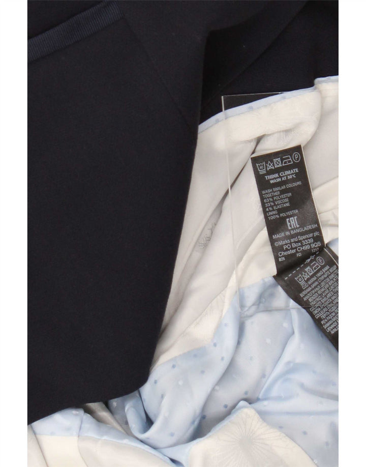 Marks & Spencer Chaqueta tipo blazer con 1 botón para mujer, talla 44, talla mediana, azul marino