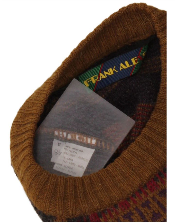 FRANK ALEXS Jersey con cuello redondo para hombre IT 48 Marrón medio Geométrico