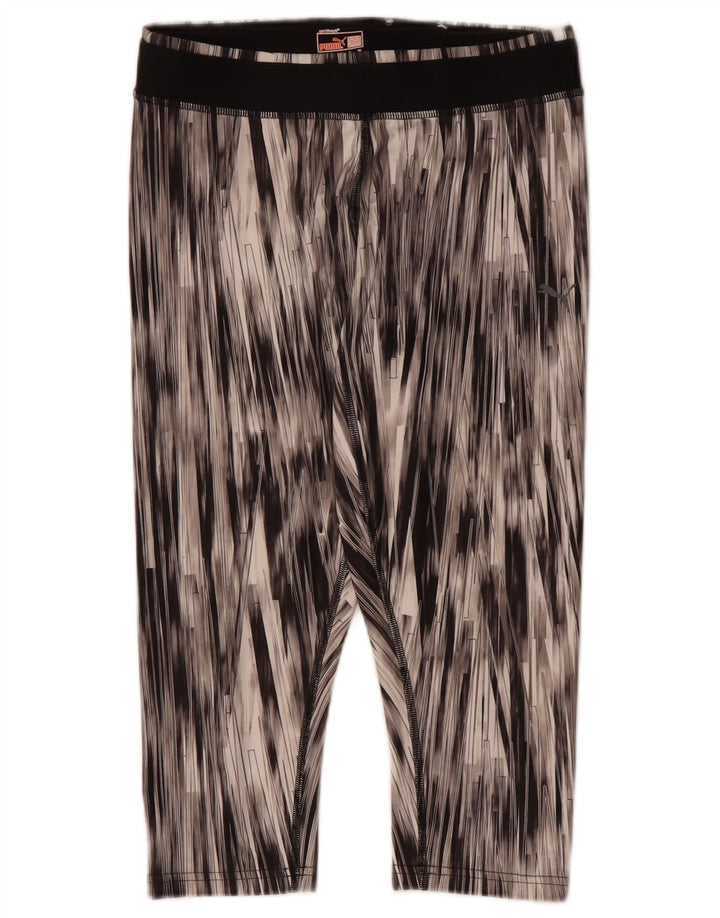 PUMA Leggings capri para mujer UK 44 Mediano Negro Poliéster a rayas