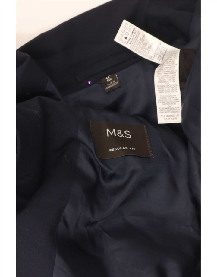 Marks & Spencer Chaqueta tipo blazer de corte regular con 2 botones para hombre UK 44 XL Azul marino