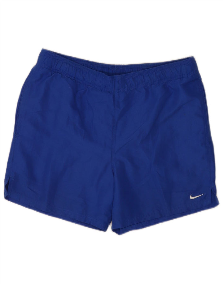 Nike - Pantalones cortos deportivos para hombre con gráfico regular, color azul pequeño, poliéster deportivo