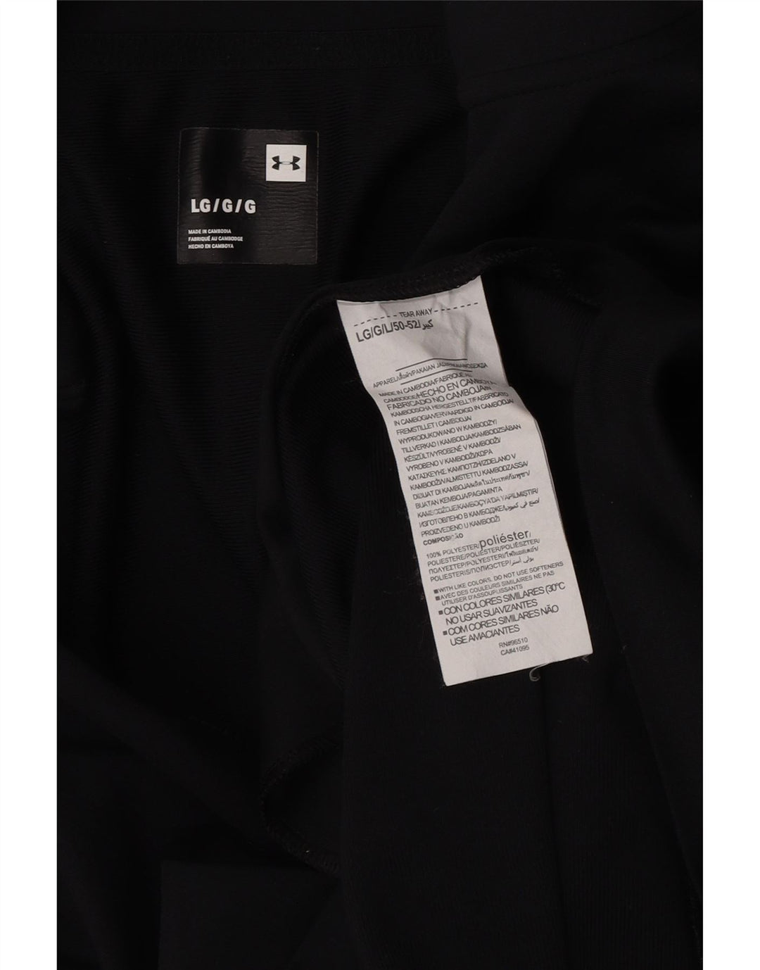 Under Armour Hombre Chándal Top Chaqueta Grande Negro Colorblock Poliéster