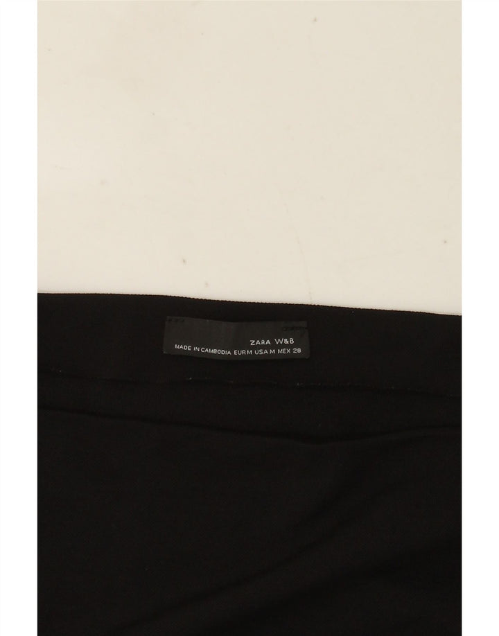 Zara Mujer Top Asimétrico Manga Larga UK 42 Medium Negro