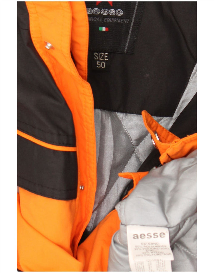 Aesse Chaqueta de esquí con capucha para hombre IT 50 Large Naranja Colorblock Poliamida