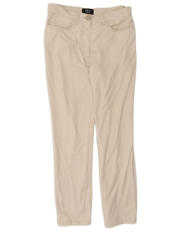 Roccobarocco Pantalones informales ajustados para mujer EU 38 Medium W30 L31 Off White