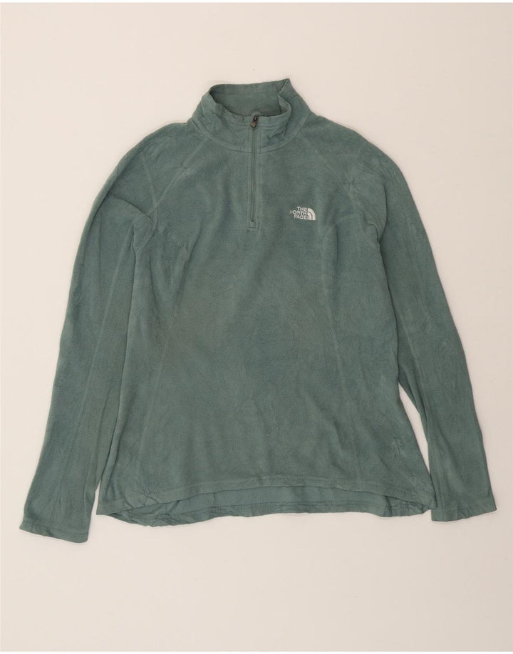 THE NORTH FACE Womens Zip Neck Fleece Jumper UK 14 Medium Green Polyester Vintage The North Face and Second-Hand The North Face from Messina Hembry 